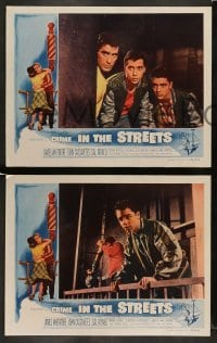 5j109 CRIME IN THE STREETS 8 LCs '56 young John Cassavetes, Whitmore, Mineo, directed by Don Siegel