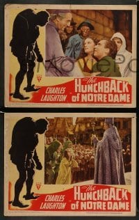 5j537 HUNCHBACK OF NOTRE DAME 7 LCs R46 Edmond O'Brien and Maureen O'Hara!