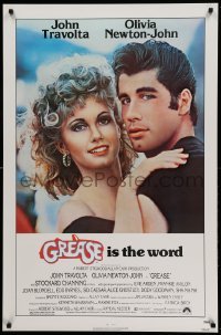 5r355 GREASE 1sh '78 c/u of John Travolta & Olivia Newton-John in a most classic musical!