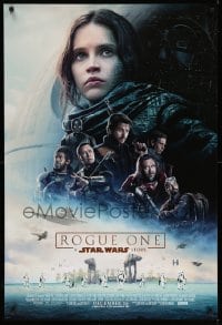 5r726 ROGUE ONE advance DS 1sh '16 A Star Wars Story, Felicity Jones, top cast montage, Death Star!