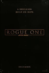 5r729 ROGUE ONE teaser DS 1sh '16 A Star Wars Story, classic title design over black background!