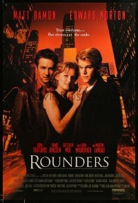 5r735 ROUNDERS 1sh '98 pro poker players Matt Damon & Edward Norton with sexy Gretchen Mol!