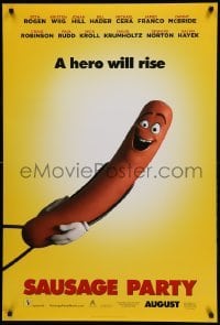 5r747 SAUSAGE PARTY teaser DS 1sh '16 Seth Rogen, Jonah Hill, outrageous image, a hero will rise!