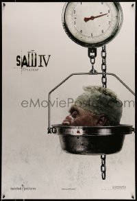 5r753 SAW IV int'l teaser 1sh '07 gross image of serial killer Tobin Bell's head in scale!