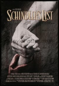 5r757 SCHINDLER'S LIST DS 1sh '93 Steven Spielberg World War II classic, Best Picture!