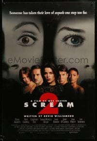 5r759 SCREAM 2 DS 1sh '97 Wes Craven directed, Neve Campbell, Courteney Cox!