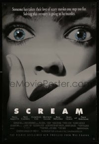 5r758 SCREAM 1sh '96 directed by Wes Craven, David Arquette, Neve Campbell!