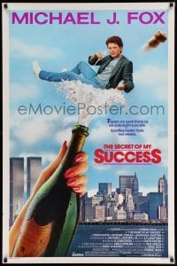 5r761 SECRET OF MY SUCCESS 1sh '87 wacky image of Michael J. Fox & huge bottle of champagne!