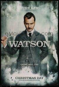 5r773 SHERLOCK HOLMES teaser DS 1sh '09 Guy Ritchie directed, Jude Law as Dr. Watson!