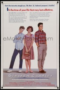 5r782 SIXTEEN CANDLES 1sh '84 Molly Ringwald, Anthony Michael Hall, directed by John Hughes!