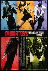 5r793 SMOKIN' ACES advance DS 1sh '07 March style, Ben Affleck, Jason Bateman, Ryan Reynolds, Keys!