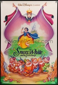 5r794 SNOW WHITE & THE SEVEN DWARFS DS 1sh R93 Walt Disney animated classic, art of cast!