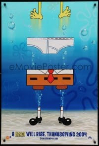 5r818 SPONGEBOB SQUAREPANTS MOVIE teaser DS 1sh '04 Stephen Hillenburg directed, great wacky art!