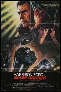 5t097 BLADE RUNNER int'l 1sh '82 Ridley Scott sci-fi classic, art of Harrison Ford by Alvin!