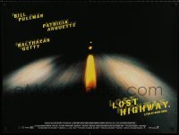 6a361 LOST HIGHWAY DS British quad '97 directed by David Lynch, cool image of night driving!