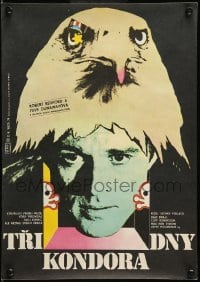 6a261 3 DAYS OF THE CONDOR Czech 12x16 '79 CIA analyst Robert Redford, wild Vaca artwork!