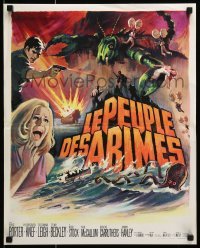 6a673 LOST CONTINENT French 18x22 '68 Hammer, great sci-fi action art of sexy girl in peril!