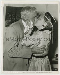 6h851 SUNSET BOULEVARD candid 8x10 still '50 kissing one of her first bosses, Mack Sennett!