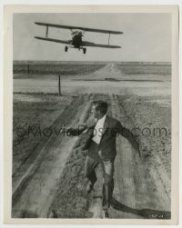 6h647 NORTH BY NORTHWEST 8x10.25 still '59 classic scene with Cary Grant & cropduster, Hitchcock!