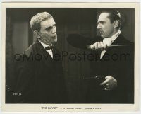 6h720 RAVEN 8x10.25 still '35 best close up of mad Bela Lugosi whipping disfigured Boris Karloff!