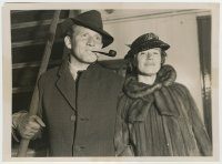 6h830 SPENCER TRACY 6x8.25 news photo '39 just before sailing for Europe on the Queen Mary w/wife