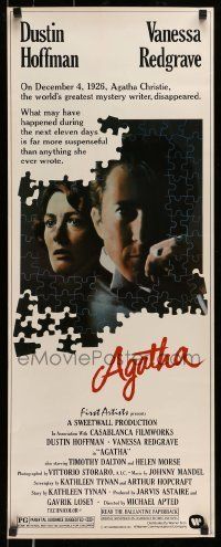 6k509 AGATHA insert '79 cool puzzle art of Dustin Hoffman & Vanessa Redgrave as Christie!