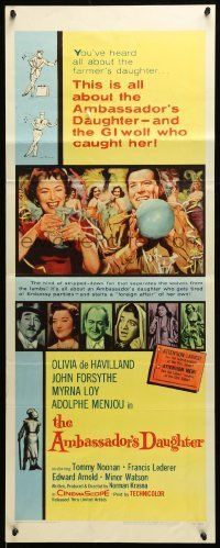 6k512 AMBASSADOR'S DAUGHTER insert '56 Olivia de Havilland, the most scandalous foreign affair!