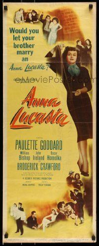 6k519 ANNA LUCASTA insert '49 full-length close up of sexy prostitute Paulette Goddard smoking!