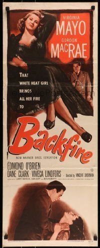 6k525 BACKFIRE insert '50 sexy double-crossing Virginia Mayo seduces Gordon MacRae!