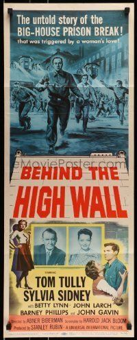 6k533 BEHIND THE HIGH WALL insert '56 Tom Tully, Sylvia Sidney, big house prison break art!