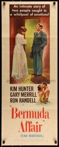 6k535 BERMUDA AFFAIR insert '56 sexy Kim Hunter, Gary Merrill, Ron Randell!