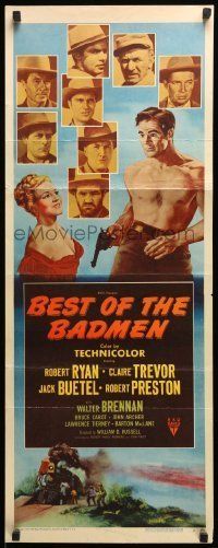 6k537 BEST OF THE BADMEN insert '51 barechested Robert Ryan, with all the greatest outlaws!