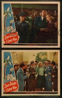 6w741 SAN DIEGO I LOVE YOU 4 LCs '44 Jon Hall, Allbritton, Buster Keaton & Edward Everett Horton