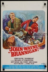 6y279 BRANNIGAN Belgian '75 Douglas Hickox, great art of fighting John Wayne in England!