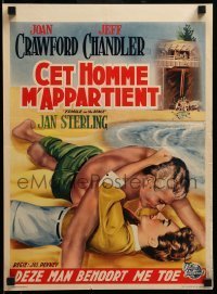 6y290 FEMALE ON THE BEACH Belgian '55 Joan Crawford, Jeff Chandler, Jan Sterling!