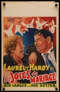 6y322 TWICE TWO Belgian R50s wacky art of Stan Laurel & Oliver Hardy, Hal Roach