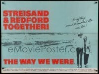 6y437 WAY WE WERE British quad '73 Barbra Streisand & Robert Redford walk on the beach!