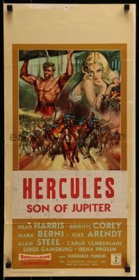 6y473 FURY OF HERCULES Italian locandina '63 La Furia di Ercole, cool Gasparri sword & sandal art!