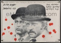 6y947 BUTCH CASSIDY & THE SUNDANCE KID Polish 27x37 '83 art of Newman & Redford by Pagowski!