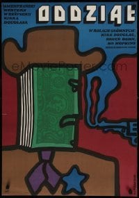 6y909 POSSE Polish 23x33 '76 Kirk Douglas, cool different Mlodozeniec artwork!