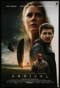 6z090 ARRIVAL advance DS 1sh 2016 Amy Adams, Jeremy Renner, Forest Whitaker, great sci-fi image!