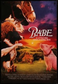 6z100 BABE 1sh 1995 classic talking pig, children's farm animal comedy!