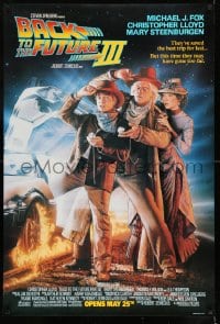 6z104 BACK TO THE FUTURE III advance DS 1sh 1990 Michael J. Fox, Chris Lloyd, Zemeckis, Drew art!