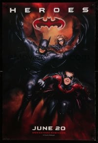 6z109 BATMAN & ROBIN advance DS 1sh 1997 heroes George Clooney, Chris O'Donnell & Silverstone!