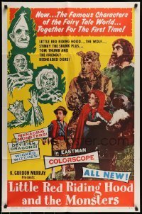 7b472 LITTLE RED RIDING HOOD & THE MONSTERS 1sh 1964 really wacky, sure to scare little kids!