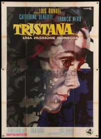 7g408 TRISTANA Italian 2p 1970 Luis Bunuel, different art of Catherine Deneuve by Averardo Ciriello