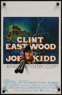 7j346 JOE KIDD Belgian 1972 cool art of Clint Eastwood pointing double-barreled shotgun!