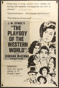 7r666 PLAYBOY OF THE WESTERN WORLD 1sh 1963 Gary Raymond looks up at Siobahn McKenna!