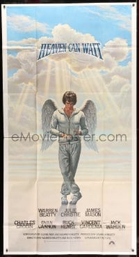 7t751 HEAVEN CAN WAIT 3sh 1978 Birney Lettick art of angel Warren Beatty, football!