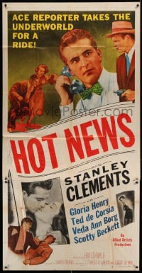 7t757 HOT NEWS 3sh 1953 ace newspaper reporter Stanley Clements takes the underworld for a ride!